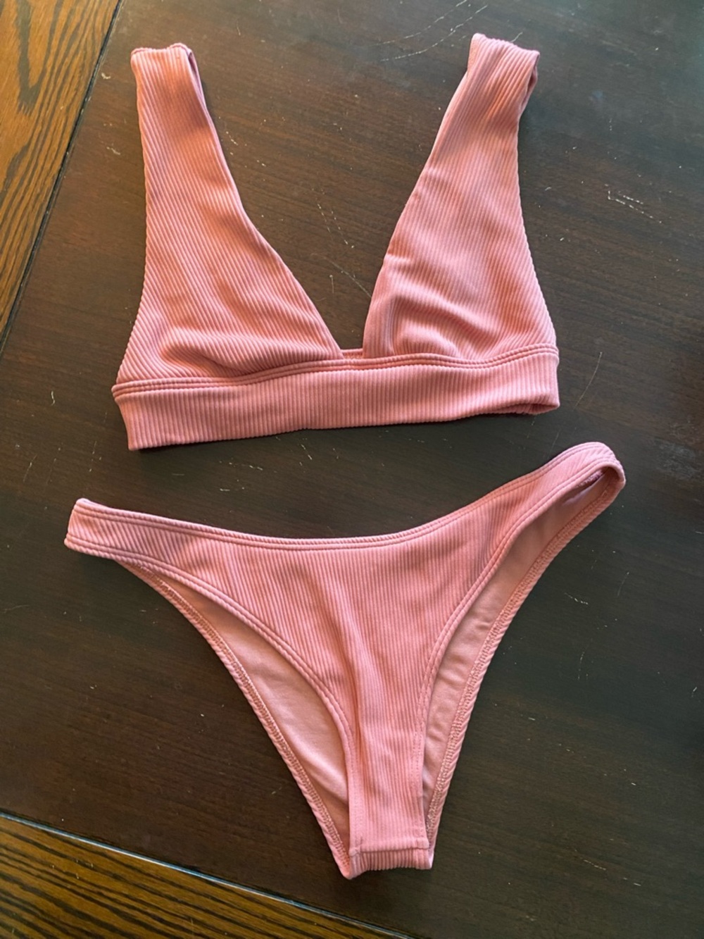 Billabong Ribbed Pink Bikini Set - Two Piece Swimwear